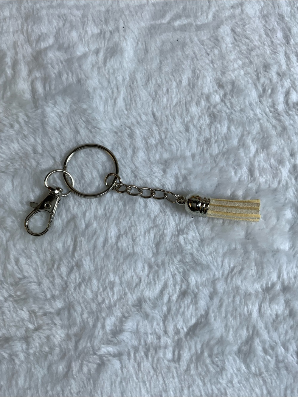 Neutral Tassel Keychain Charm - Women Accessories